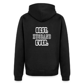 Best Husband Ever - Unisex Premium Organic Zip Hoodie - black - Back - Nico (187cm)