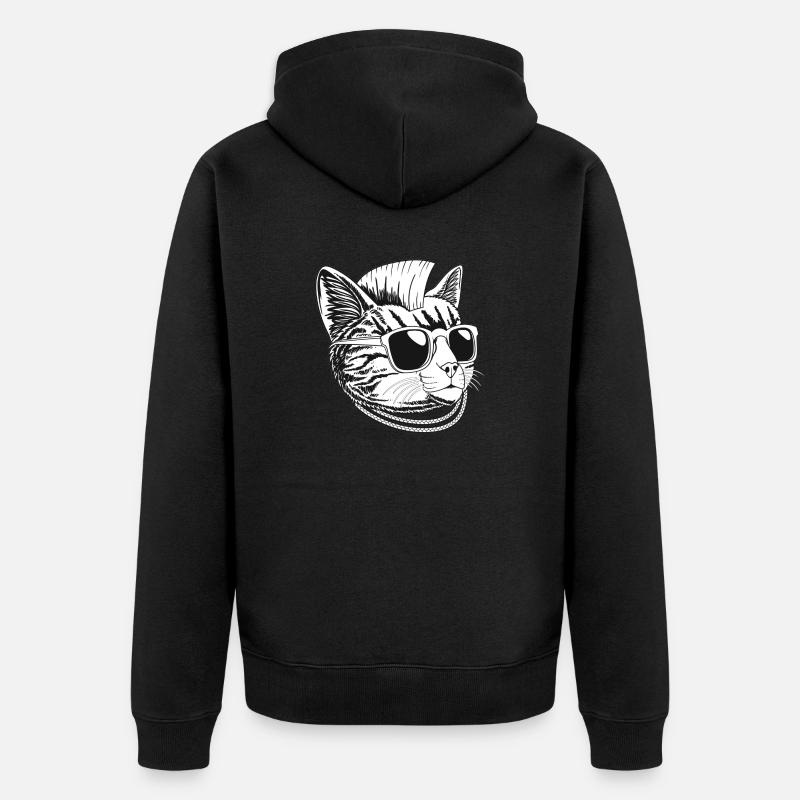 Chat punk - Veste à capuche bio Premium Unisexe - noir