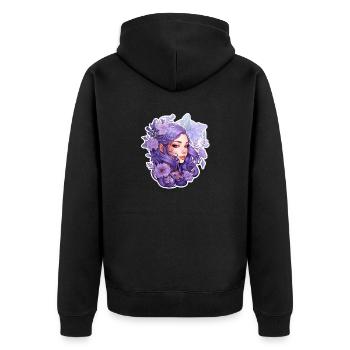 Violetta Lavande - Veste à capuche bio Premium Unisexe - noir - Dos - Nico (187cm)