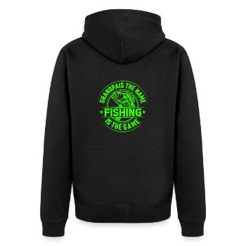 fisch, fisch, angeln, see, meer, angeln, fauna, exotisch - Unisex Premium Bio Zip Hoodie - Schwarz - Hinten - Nico (187cm)