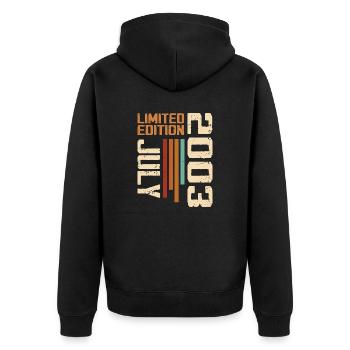 July 2003 Birthday Gift 2003 July 2003 - Unisex Premium Organic Zip Hoodie - black - Back - Nico (187cm)