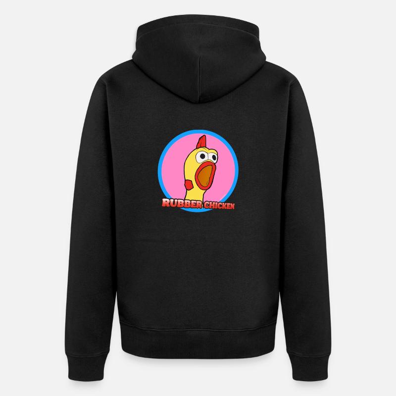 Poulet en caoutchouc hurlant - Veste à capuche bio Premium Unisexe - noir