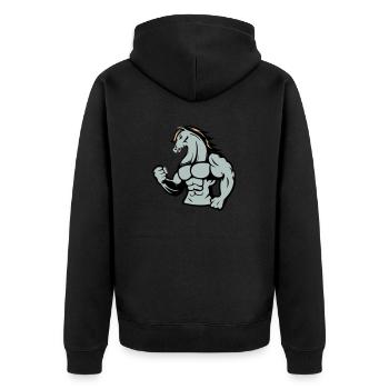 Cheval Fort - Veste à capuche bio Premium Unisexe - noir - Dos - Nico (187cm)