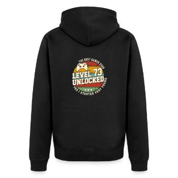 Original 1951 73rd Birthday Retro Gift - Unisex Premium Organic Zip Hoodie - black - Back - Nico (187cm)