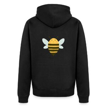Biene - Unisex Premium Bio Zip Hoodie - Schwarz - Hinten - Nico (187cm)