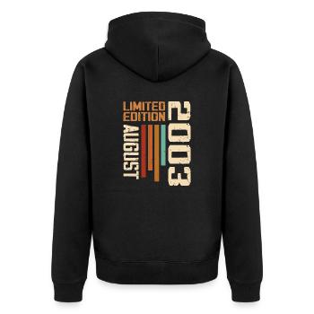 August 2003 Birthday Gift August 2003 August - Unisex Premium Organic Zip Hoodie - black - Back - Nico (187cm)