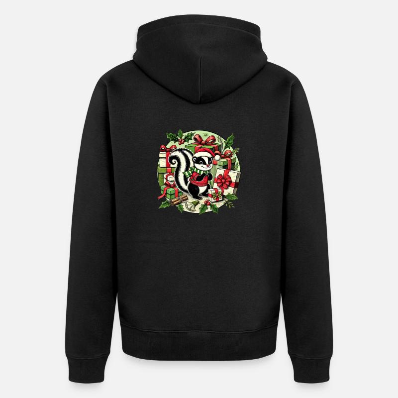 Mouffette de Noël - Veste à capuche bio Premium Unisexe - noir