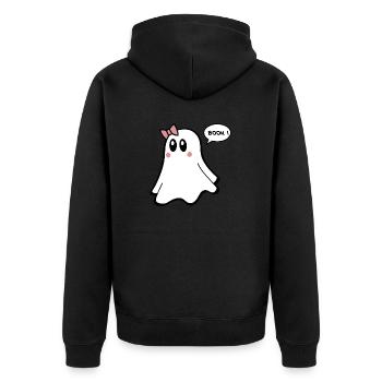 T-shirt fantôme - Couples drôles 01 - Veste à capuche bio Premium Unisexe - noir - Dos - Nico (187cm)