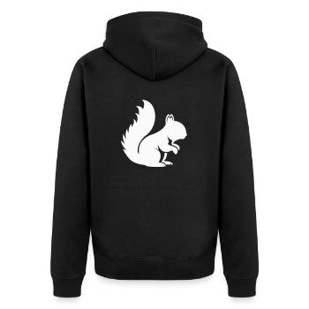 squirrel - Unisex Premium Organic Zip Hoodie - black - Back - Nico (187cm)
