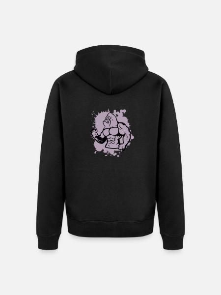 gorilla stark tier - Unisex Premium Bio Zip Hoodie - Schwarz