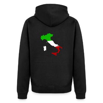 italien land - Unisex Premium Bio Zip Hoodie - Schwarz - Hinten - Nico (187cm)