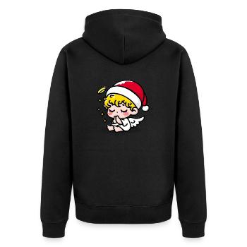 Christmas Angel - Unisex Premium Organic Zip Hoodie - black - Back - Nico (187cm)