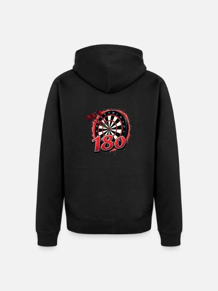 Dart Dartpfeil Darts 180 Dartboard Triple - Unisex Premium Organic Zip Hoodie - black