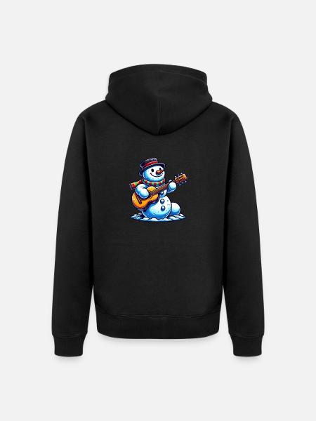Snowman Guitar - Unisex Premium Organic Zip Hoodie - black
