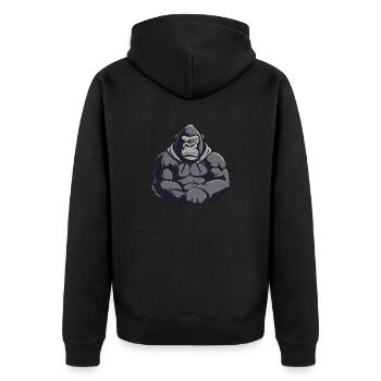 Gorilla Comic - Unisex Premium Organic Zip Hoodie - black - Back - Nico (187cm)