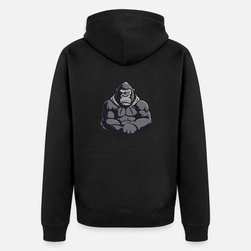 Bande dessinée Gorille - Veste à capuche bio Premium Unisexe - noir