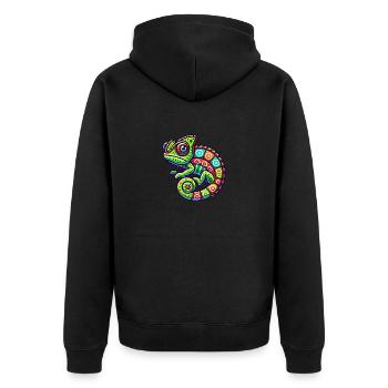 caméléon - Veste à capuche bio Premium Unisexe - noir - Dos - Nico (187cm)