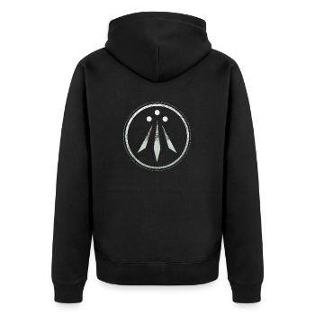 Awen - Unisex Premium Bio Zip Hoodie - Schwarz - Hinten - Nico (187cm)