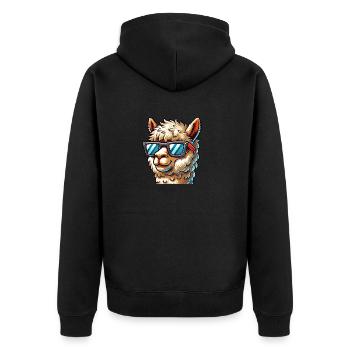 Lunettes de soleil Lama - Veste à capuche bio Premium Unisexe - noir - Dos - Nico (187cm)