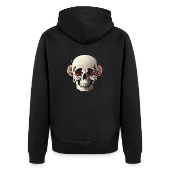 Halloween Skull - Veste à capuche bio Premium Unisexe - noir - Dos - Nico (187cm)