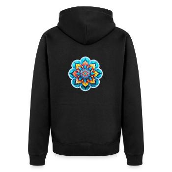 Fleur de mandala - Veste à capuche bio Premium Unisexe - noir - Dos - Nico (187cm)