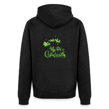 Weihnachten Weihnachtsmann Weihnachtsmann ungezogene Feiertage Winter - Unisex Premium Bio Zip Hoodie - Schwarz - Hinten - Nico (187cm)