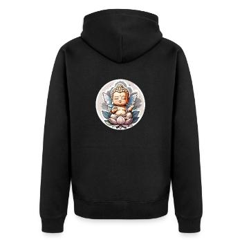 bébé Bouddha - meditation yoga relaxation - Veste à capuche bio Premium Unisexe - noir - Dos - Nico (187cm)