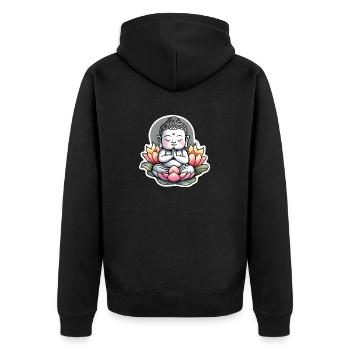 bébé Bouddha - meditation yoga relaxation - Veste à capuche bio Premium Unisexe - noir - Dos - Nico (187cm)