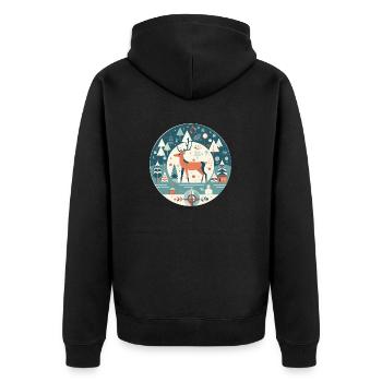 Cerf avec l’élément de Noël, Cerfs d’amour - Veste à capuche bio Premium Unisexe - noir - Dos - Nico (187cm)