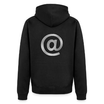 Signe @ Argent - Veste à capuche bio Premium Unisexe - noir - Dos - Nico (187cm)