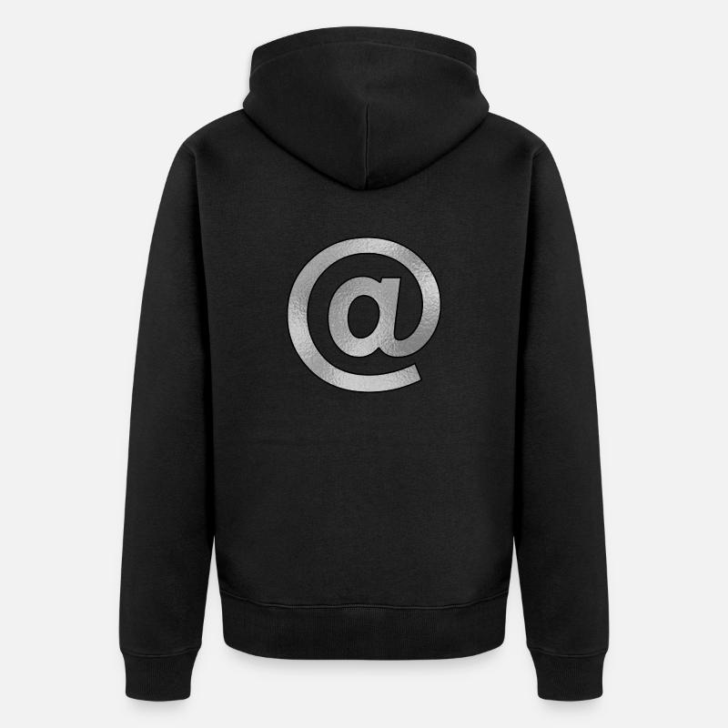 Zeichen @ Silber - Unisex Premium Bio Zip Hoodie - Schwarz
