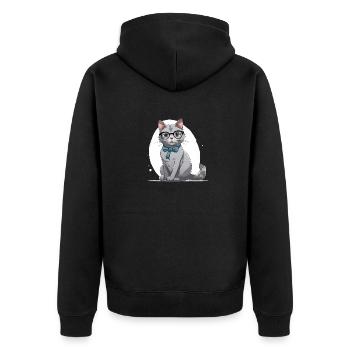 Chat docteur - Veste à capuche bio Premium Unisexe - noir - Dos - Nico (187cm)