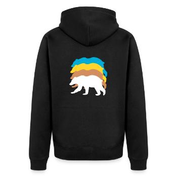 Polar bears - Unisex Premium Organic Zip Hoodie - black - Back - Nico (187cm)