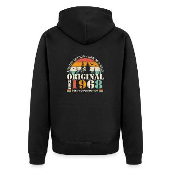 1968: Vintage Legend for the 56th Anniversary - Unisex Premium Organic Zip Hoodie - black - Back - Nico (187cm)