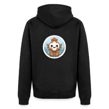 Clownfisch-Liebhaber - Unisex Premium Bio Zip Hoodie - Schwarz - Hinten - Nico (187cm)