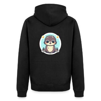 Amoureux des lions de mer - Veste à capuche bio Premium Unisexe - noir - Dos - Nico (187cm)