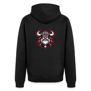 Vikings enragés avec des cornes de taureau - Veste à capuche bio Premium Unisexe - noir - Dos - Nico (187cm)