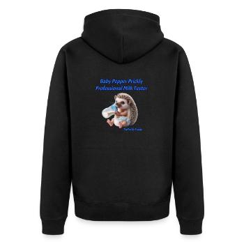 Baby Pepper Prickly Milktester2 - Unisex Premium Organic Zip Hoodie - black - Back - Nico (187cm)