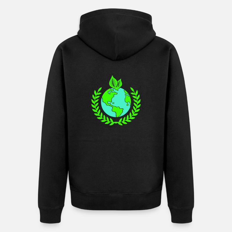 Couronne de terre - Veste à capuche bio Premium Unisexe - noir