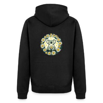 Koala Ours et Marguerites - Veste à capuche bio Premium Unisexe - noir - Dos - Nico (187cm)