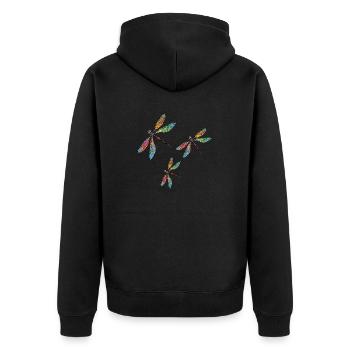 Wichtig - Unisex Premium Bio Zip Hoodie - Schwarz - Hinten - Nico (187cm)