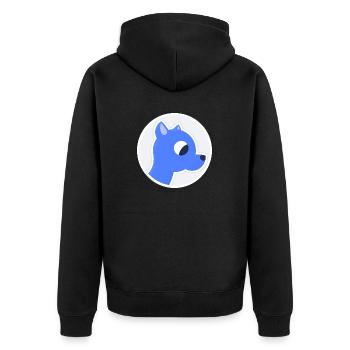 Chien / Dragon bleu douillet - Veste à capuche bio Premium Unisexe - noir - Dos - Nico (187cm)