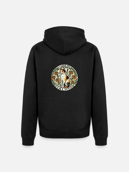 J’adore mon chat calicot - Veste à capuche bio Premium Unisexe - noir