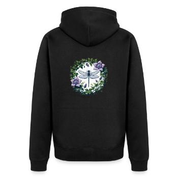 Dragonfly - Unisex Premium Organic Zip Hoodie - black - Back - Nico (187cm)