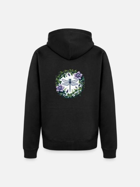 Dragonfly - Unisex Premium Organic Zip Hoodie - black