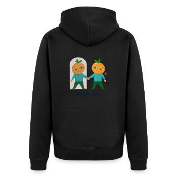 Man in the Mirror - Unisex Premium Bio Zip Hoodie - Schwarz - Hinten - Nico (187cm)
