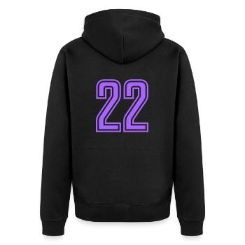 22 - Unisex Premium Organic Zip Hoodie - black - Back - Nico (187cm)