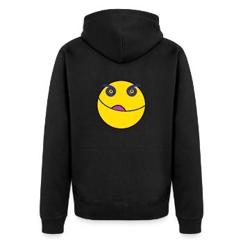 Der Gelbkörperchen - Unisex Premium Bio Zip Hoodie - Schwarz - Hinten - Nico (187cm)