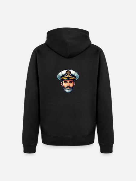 Captain Matrose - Unisex Premium Bio Zip Hoodie - Schwarz