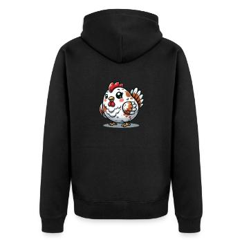 Poulet - Veste à capuche bio Premium Unisexe - noir - Dos - Nico (187cm)